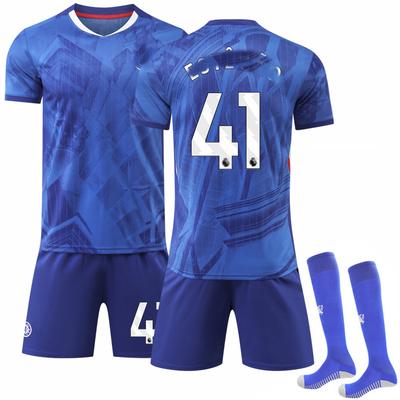 Jugendliche Kinder Erwachsene Fußballtrikots Sport Trainings Trikot Set mit Socken 25/26 Chelsea Heim #41 Estêvão