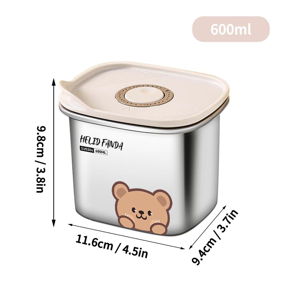 304 Stainless Steel Food Container Portable Large Capacity Lunch Box For Students Heatable Refrigerator Sealed Fresh-Keeping Box