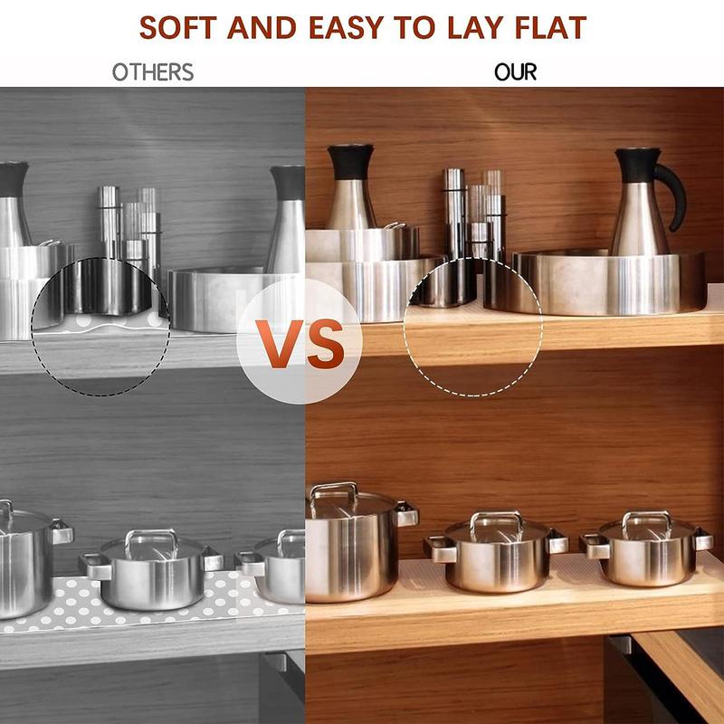 1 Roll Can Cut Table Mat Drawers Cabinet Shelf Liners Drawer Liners Fridge Pad 59x11.8in Non-Slip Durable EVA Drawer Pad