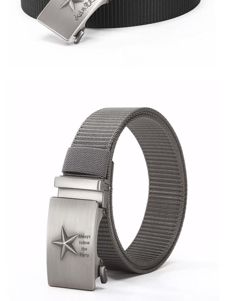 Men's Military Style Woven Nylon Belt for Outdoor and Casual Wear
