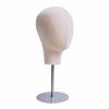 Plüsch-Mannequinkopf, Nadel einsteckbar, Edelstahlbasis, Hutständer, Grau-Braun Schwarz Beige