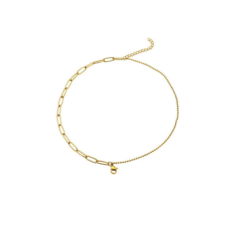 Doppelschichtige Titanstahl-Kettenarmband Damenmode Einfach 18 Karat Titanstahl Schmuck Verblasst Nicht