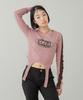 X-girl Oval Logo Garter Long Sleeve Top, L/S, 105251011023, Pink, Medium