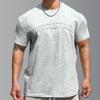 Herren Sport-T-Shirt mit geprägtem Stahlstempel und eng anliegenden Bündchen - Schweres Kurzarm-T-Shirt für Laufen, Fitness, Gewichtheben