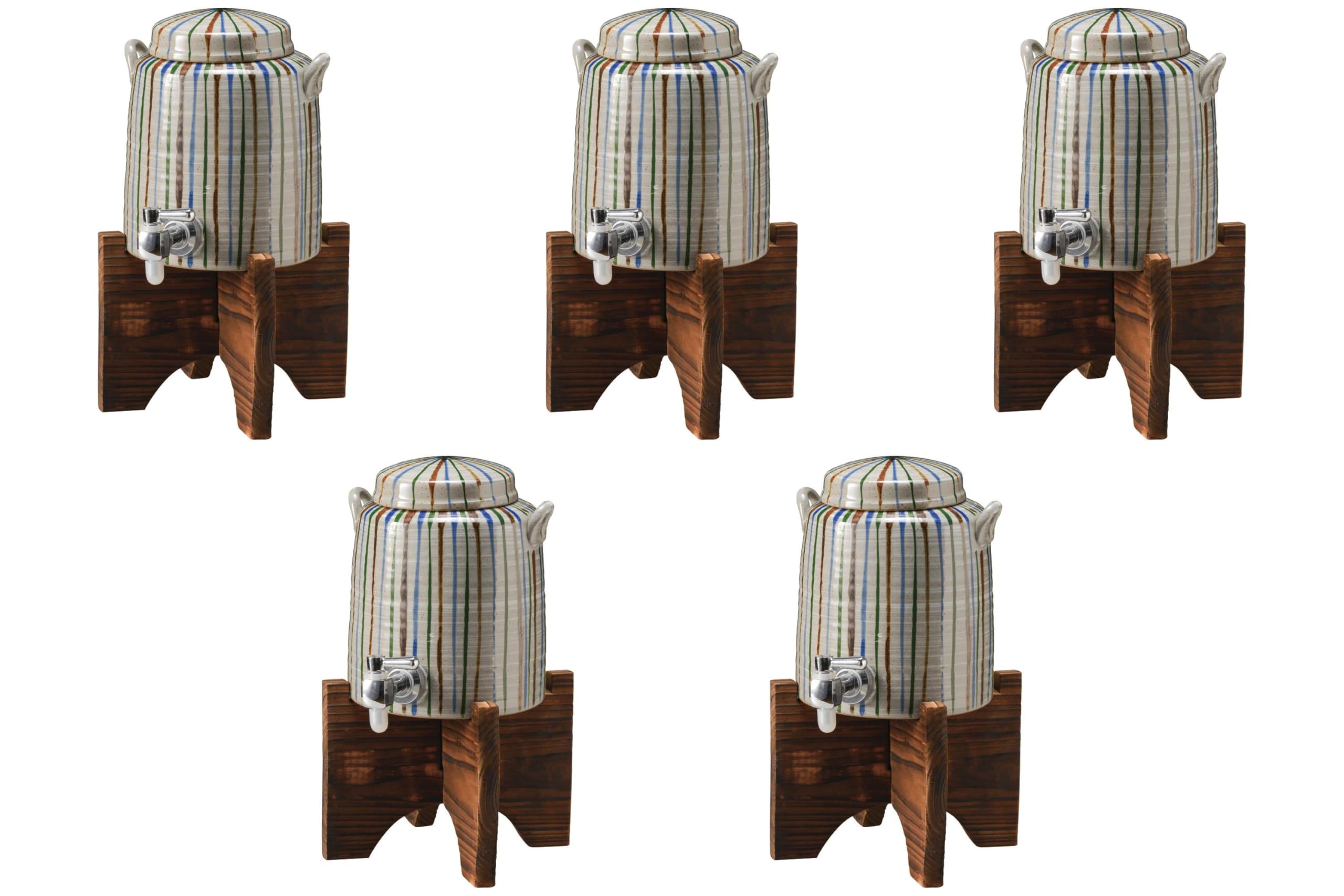 

Набор из 5 деревянных кувшинов Токуса x 17 см для сётю, производства Setomonohonpo (1,8 л) (с подставкой) [14.5 (1800 куб.см)] Серверы, Китай,