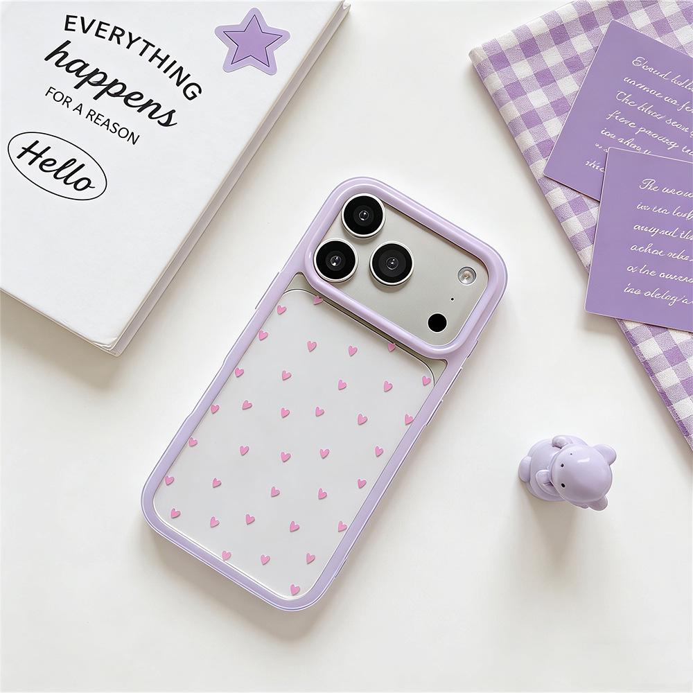 

Purple Hearts Full-Screen Transparent Phone Case for Apple iPhone 17 Pro Max & iPhone 15/14/16 - Drop-Proof with Ins Style iPhone 15 Pro
