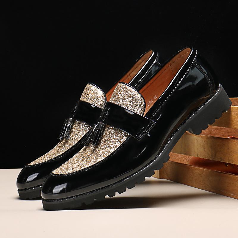 2557 Loafers Men's Casual Leather Shoes Fashion Trend Versatile One-Pedal Tassel Loafers Men's Foreign Trade