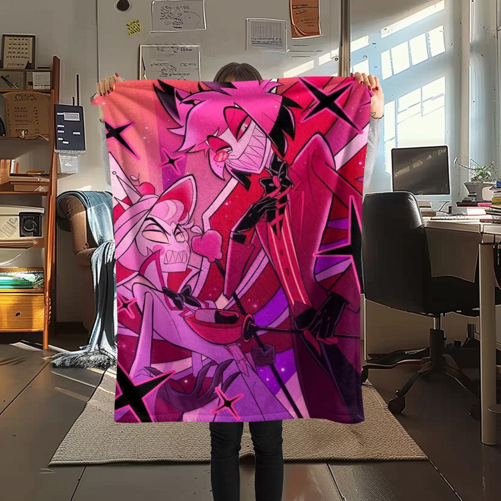 

1Pc Alastor Anime Print Flannel Blanket, High quality Comfortable for All Seasons, Home Decor, Warmth and Comfort, Perfect for Christmas Gifts 55 80cm x 120cm