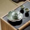 Banana Moon Ceramic Tea Coaster & Snack Plate Set - Gaiwan Pot Mat & Tea Ceremony Accessories