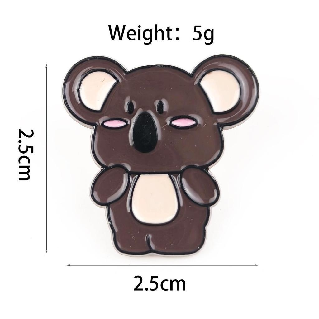 Cute Koala Cartoon Brooch Pin for Bags, Clothing, and Lapels - Student Accessory 