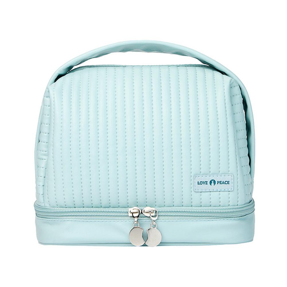 

Косметичка для девочек для макияжа из искусственной кожи, органайзер для макияжа, сумка, женская дорожная сумка для хранения туалетных принадлежностей, чехол для макияжа синий