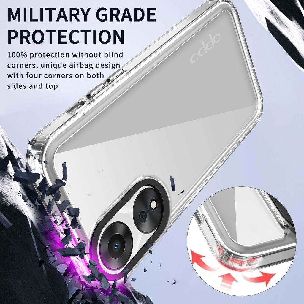 For Oppo A58 5G/A78 5G Clear Cases Anti-Scratch PC+TPU Phone Cover
