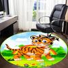 1pc Tiger RainbowChair Carpet for Office, Indoor Non-Slip Washable Polyester Fiber Carpet, Mat For Office, Machine Washable