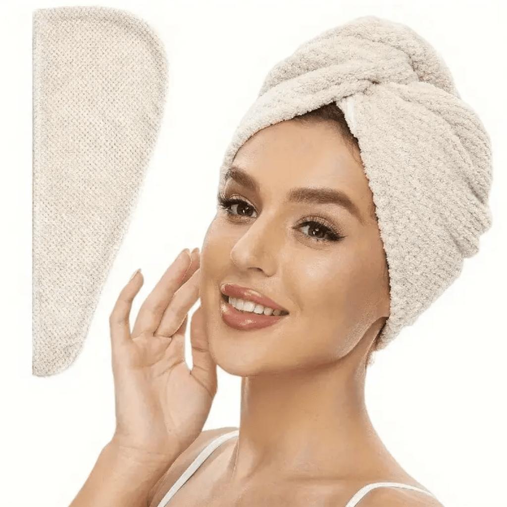 UltraSoft Microfiber Hair Towel Quick Dry, Super Absorbent Wrap For Women Girls, Gentle On Frizzy Or Damaged Hair, Solid Color Bath Accessory 1pc