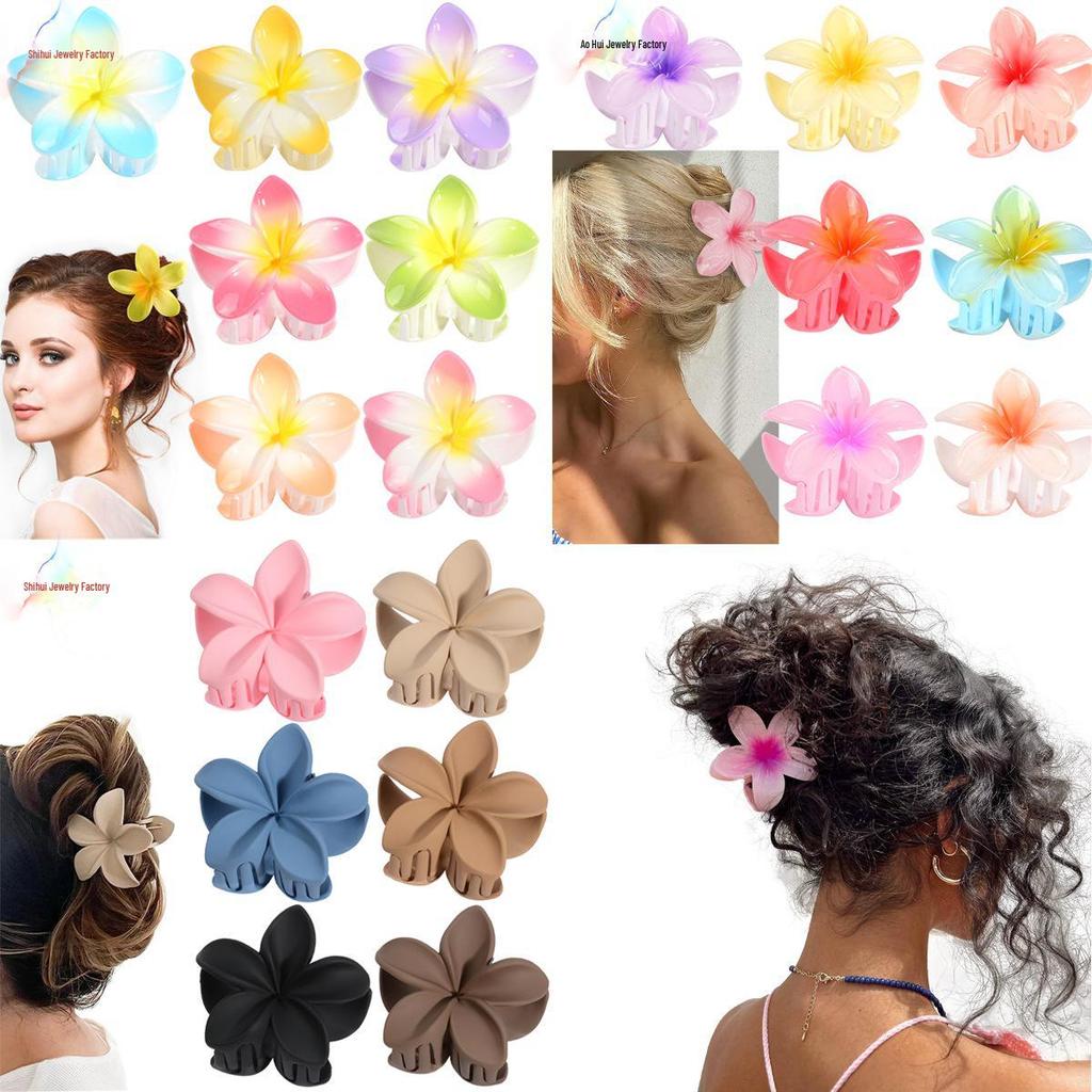 Frangipani Flower Hair Claw Clip - Bathing Hairpin Accessory