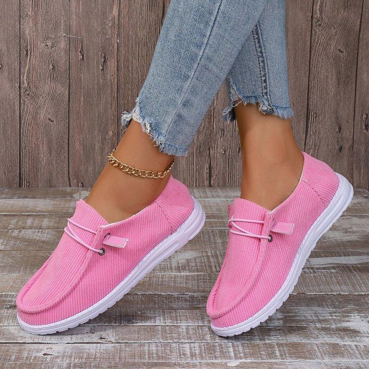 Casual large size shallow mouth breathable women's shoes autumn new women's comfortable flat-soled single shoes women