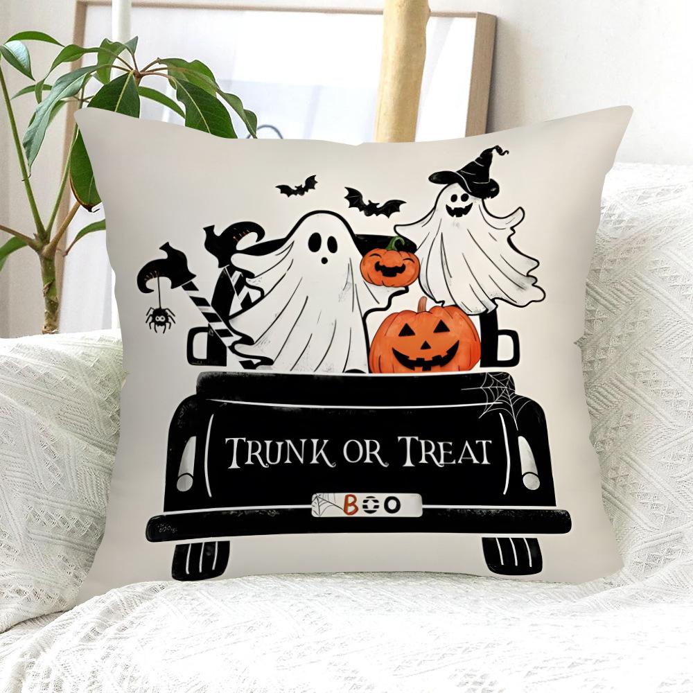 Halloween Day of The Dead Cushion Case, Pillowcase, Pumpkin Ghost Trick or Treat, Home Pillowcase