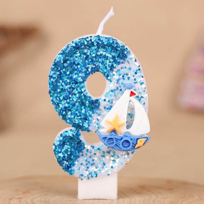 

Sailing Number Birthday Candle Cake Party Decoration First Birthday Handmade Candle 0-9 9