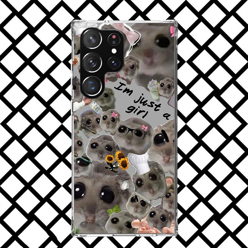 

Funny Sad Hamster Meme Phone Case for Samsung Galaxy S26 S25 Edge S24 S23 Ultra S22 Plus S21 FE S20 + Soft Cover Print Fundas Ga Samsung S25 Ultra