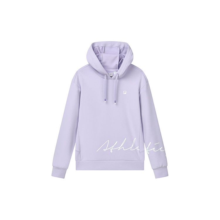 

FILA Athletics Letter Print Knitted Sports Hoodie Women hoodies Mallow-Purple A11W211209FVT S