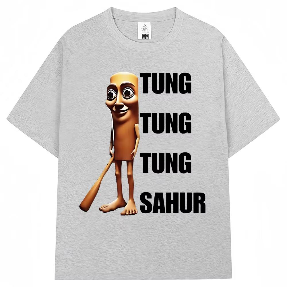 Tung Tung Tung Sahur Funny Baseball Bat Meme T Shirt Men Women Fashion Humor Popular T Shirt Loose Summer ONeck Cotton TShirts