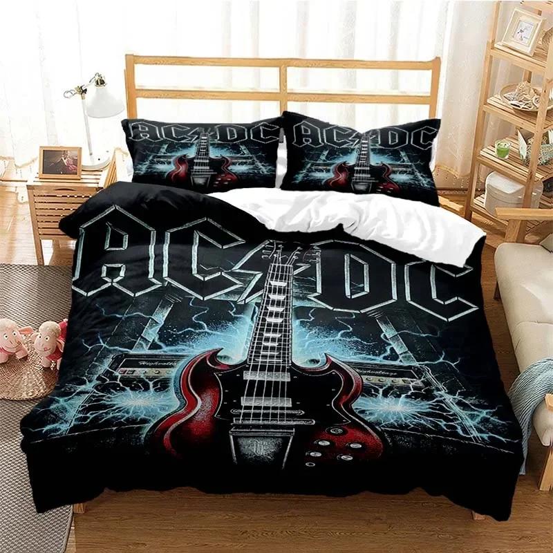 3D-gedrucktes AC/DC Rockband Bettwäscheset Einzelbett Twin Doppelbett Queen King Cal King Größe Bettwäscheset