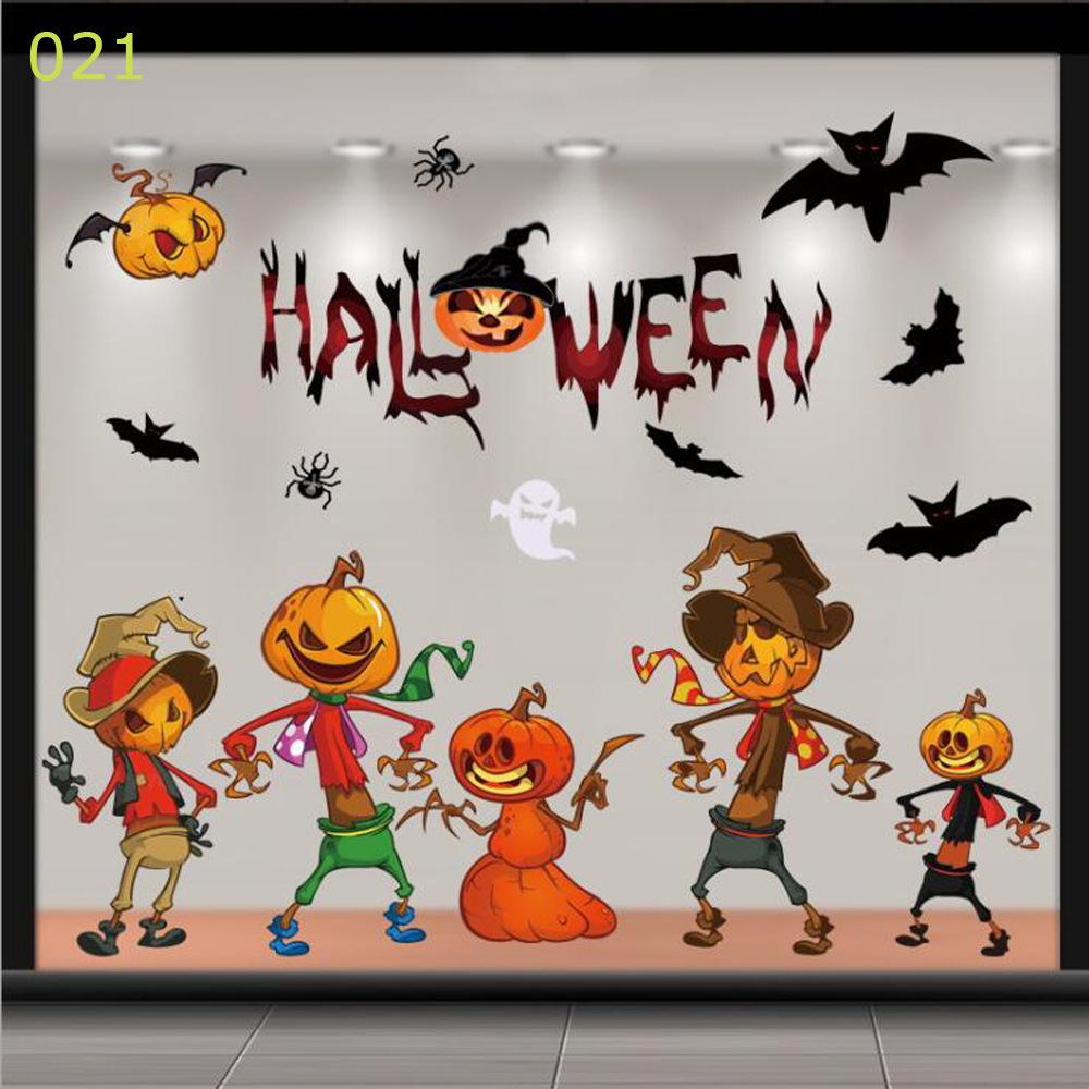 Halloween Hotel Shopping Mall School Classroom Window Sticker Pumpkin Skeleton Wizard Bat And Other Glass Stickers Wall Stickers