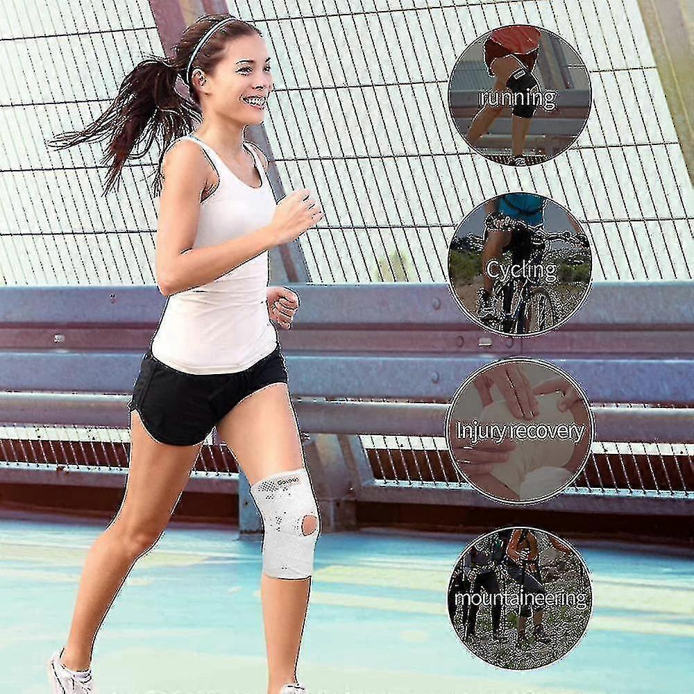 Galvaran Knee Brace With Side Stabilizers For Meniscal Tear Knee Pain Acl Mcl Arthritis Injuries Recovery, Breathable Adjustable Knee Support-white - 