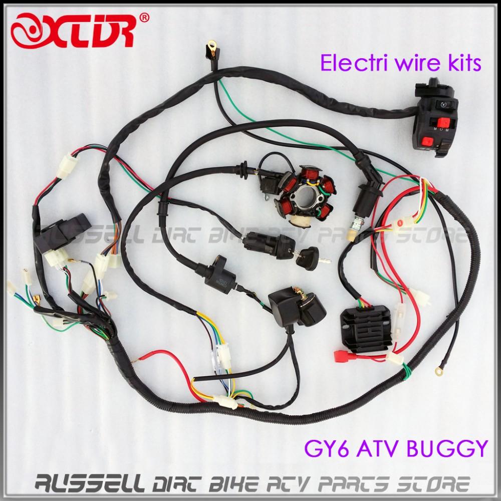 ATV Quad GY6 125cc 150cc ELECTRICS Stator Wire Wiring Harness Loom Magneto Ignition Coil CDI Rectifier Solenoid Parts