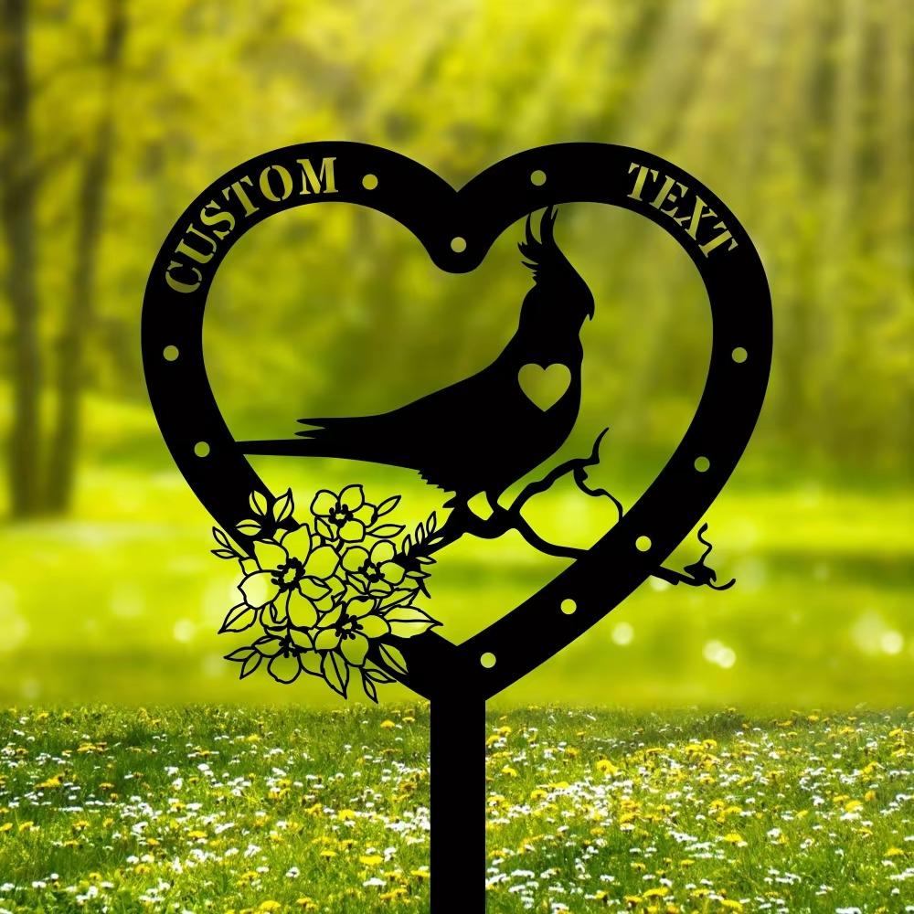 Unrivaled Customizable Bird Shaped Garden Stake Laser Engraved Metal Yard Home Outdoor Decor Wedding