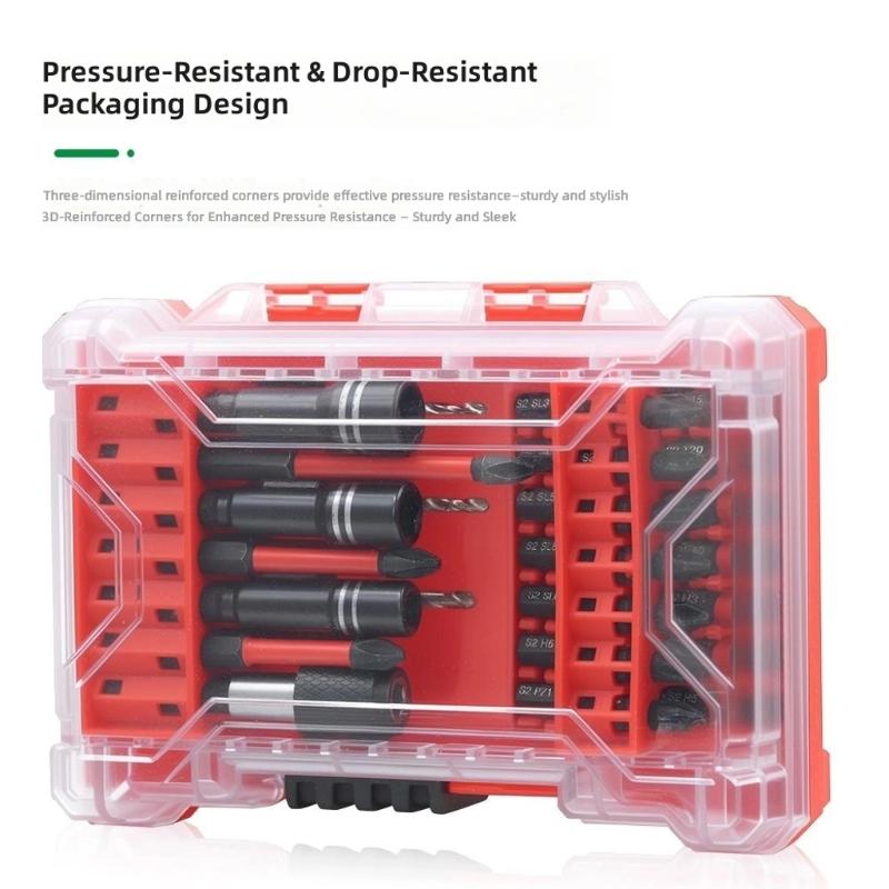35Pcs Screwdriver Bit Hexagonal Shank Electric Drill Bit Set Screw Drill Head Power Countersink Drill Bit Attachment