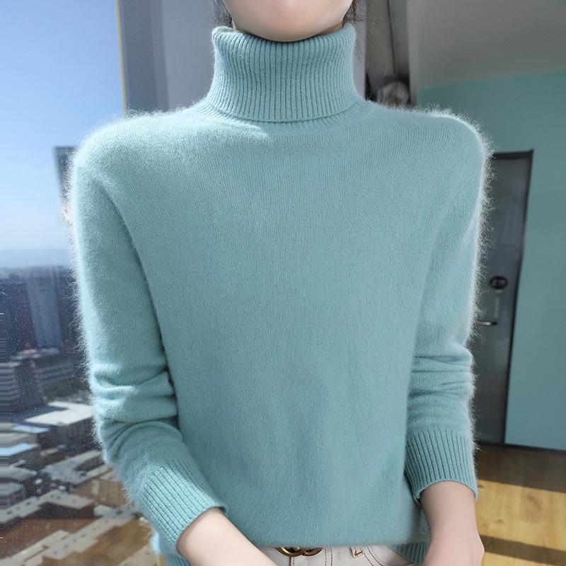 2025 A/W Women's High Neck Loose Knit Mink Velvet Cashmere Sweater