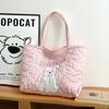 Cute Dog Tote Bag With Embroidered Heart For Daily Commuting And Street Style