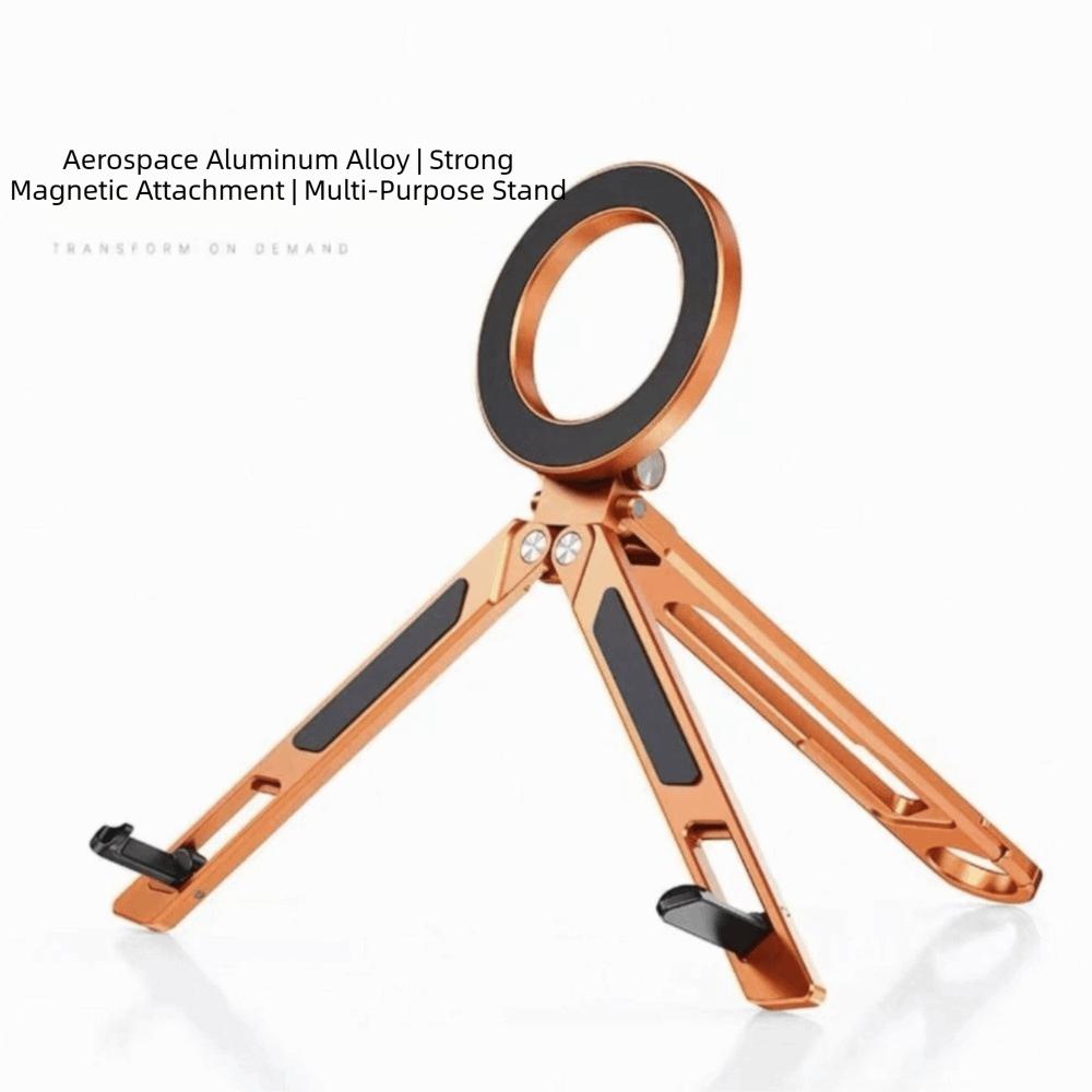 Foldable Mobile Phone Stand Magnetic Adsorption Phone Holder Compatible Selfie Stick  Desktop Use