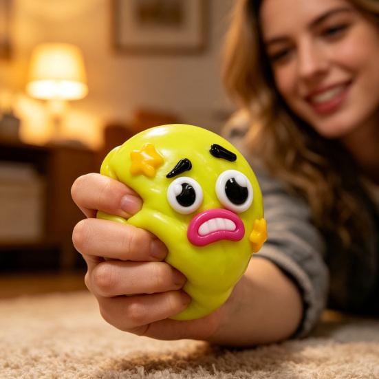 1/2/5 Pezzi Giocattolo Spremibile Faccina di Cane, Argilla Modellabile a Lento Ritorno Espressione Cartone Animato Palla Antistress, Giocattolo Fidget Faccina Rilassante per Alleviare l'Ansia per Casa,