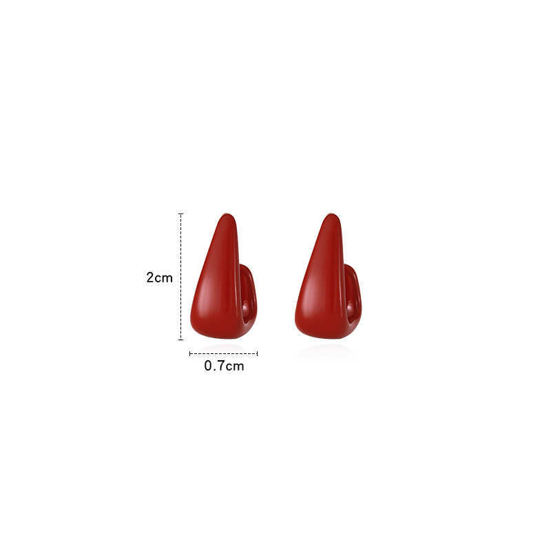 Silver needle simple oil dripping geometric stud earrings women's light luxury retro high-end earrings niche commuting temperament new earrings