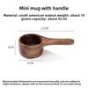 DIY Walnut Wooden Milk Cup Acacia Wood Salad Cup Solid Wood, Creative Mug with Handle Coffee Mug