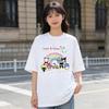 2026 New Sanrio Characters Happy Birthday Cartoon Print Comfortable Summer Loose Tshirt for Women