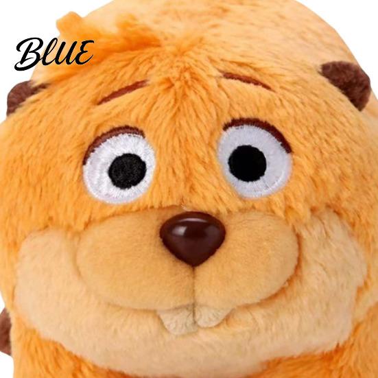 Round Plush Toy Small Soft Cute Cartoon Beaver Doll Stuffed Animal Stress Reliever Birthday Gift for Kids Movie Fans Friends Family Material