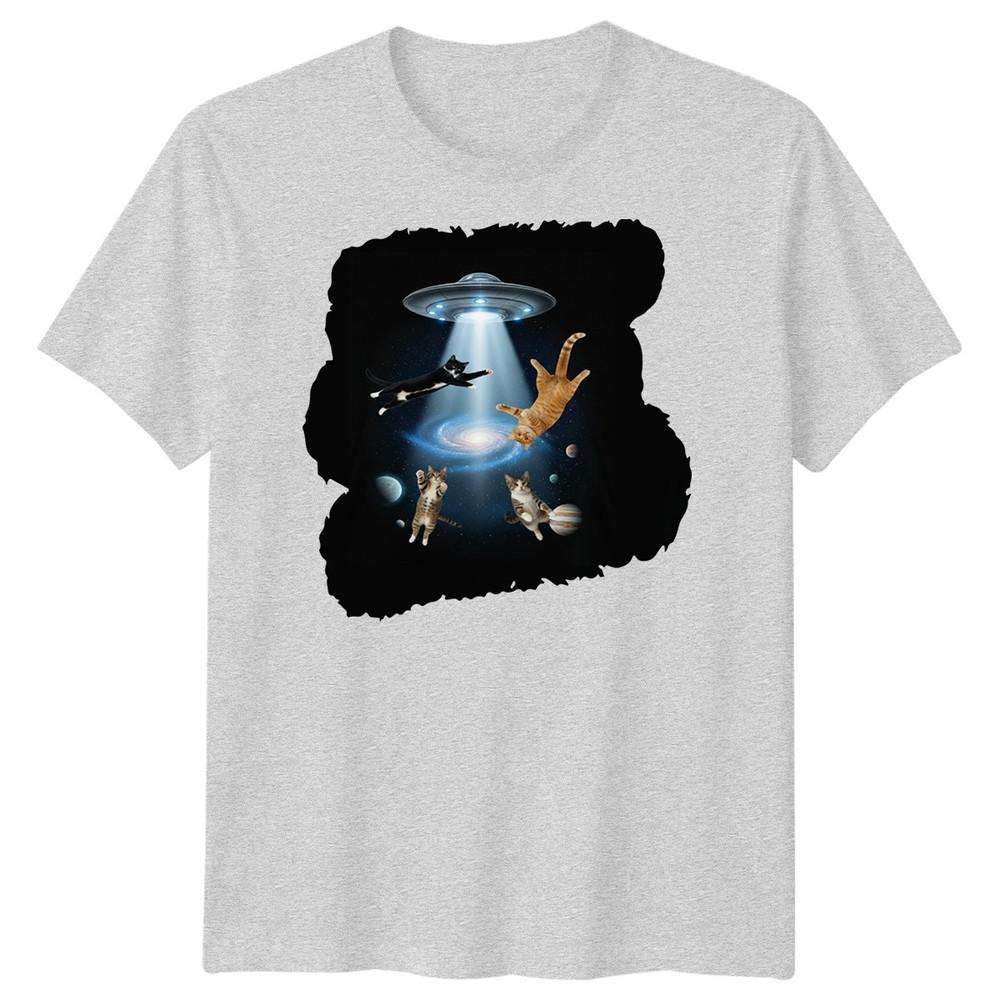 SciFi Alien Abduction Cats Ufo Unisexs TShirt Space Galaxy Graphic