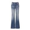 2025 Autumn/Winter Slimming Dark Blue-Gray Micro-Flared Jeans for Tall Women with Versatile Pattern