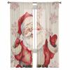 Christmas Snowflakes Retro Santa Claus Sheer Curtains Modern Gauze Curtain for Living Room Bedroom Voile Yarn Curtains