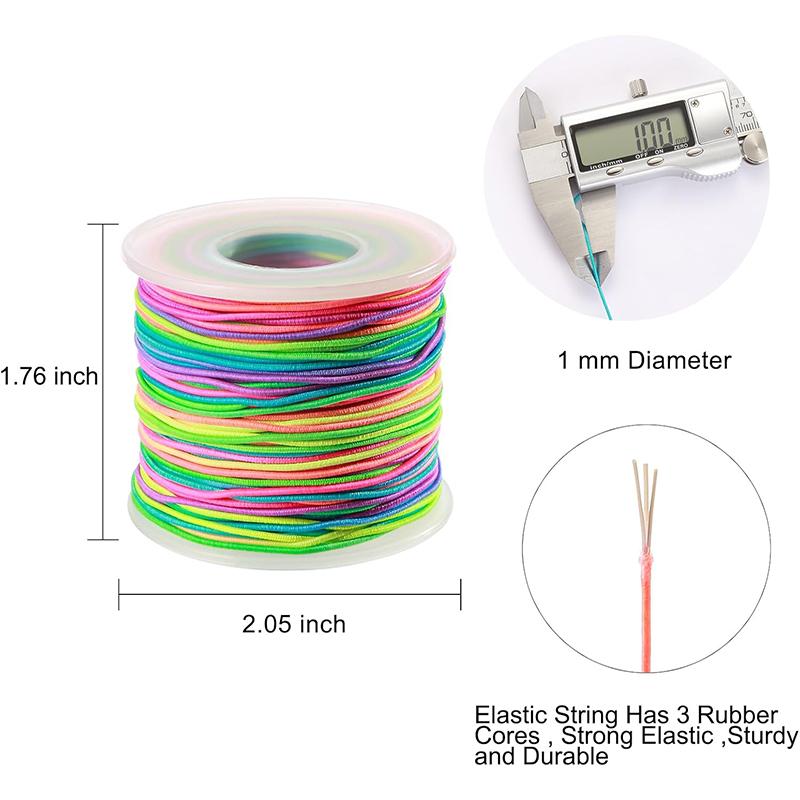 Stretchy String for Bracelets 3 Colors 1 mm Sturdy Elastic String Cord for Jewelry Making, Necklaces, Beading and Crafts