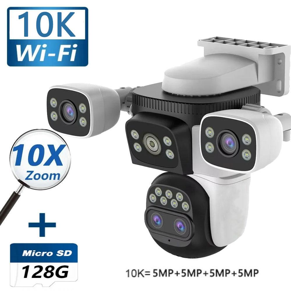 

10K 20MP UHD WiFi 6 Відкритий 10-кратний зум-екран Чотири лінзи PTZ Автоматичне відстеження Безпека-захист Камера відеоспостереження 10K Add 128G Card
