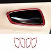 Red Carbon Fiber Interior Door Handle Cover Trim 4PCS For BMW 3-Series 2005-2012