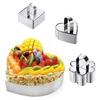 3PCS Stainless Steel Dessert Mold Set Heart Square Flower Shapes DIY Cake Ring for Baking Mousse Cheesecake Pastry Decoration