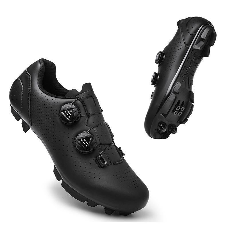 Unisex Black Hard Sole Dynamic Cycling Shoes for Road and Mountain Biking, Lockable & Non-Locking