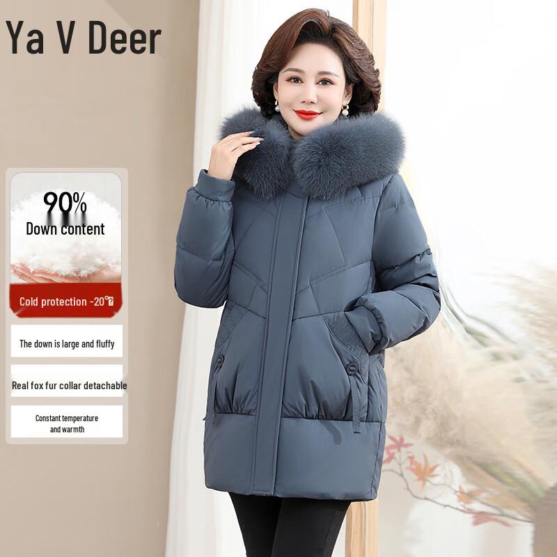 Yalu Women's Thickened Down Jacket with Fox Fur Collar