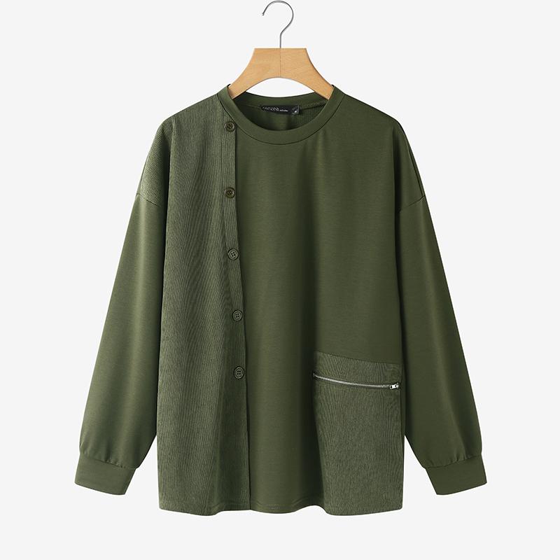 ZANZEA Women Casual Round Neck Long Sleeve Loose Thin Pullover Sweatshirts