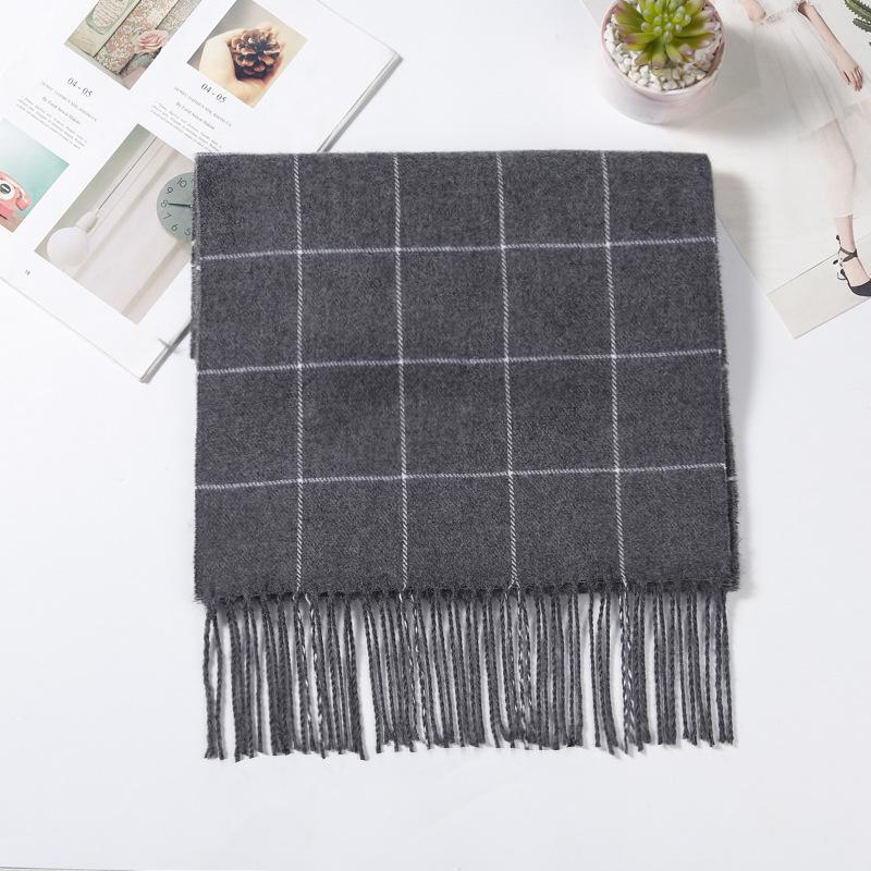 Stylish British Plaid Cashmere-Feel Scarf for Men & Children - Autumn/Winter Warm Shawl & Snood